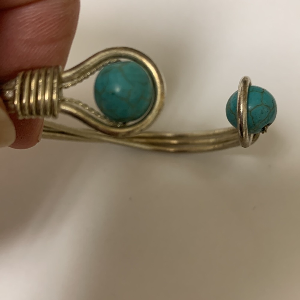 Silver Turquoise Adjustable Bracelet - image 2